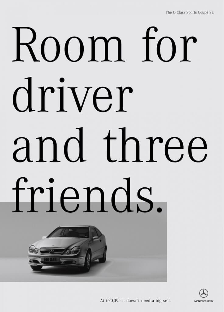 Dave Room for driver and three friends ad