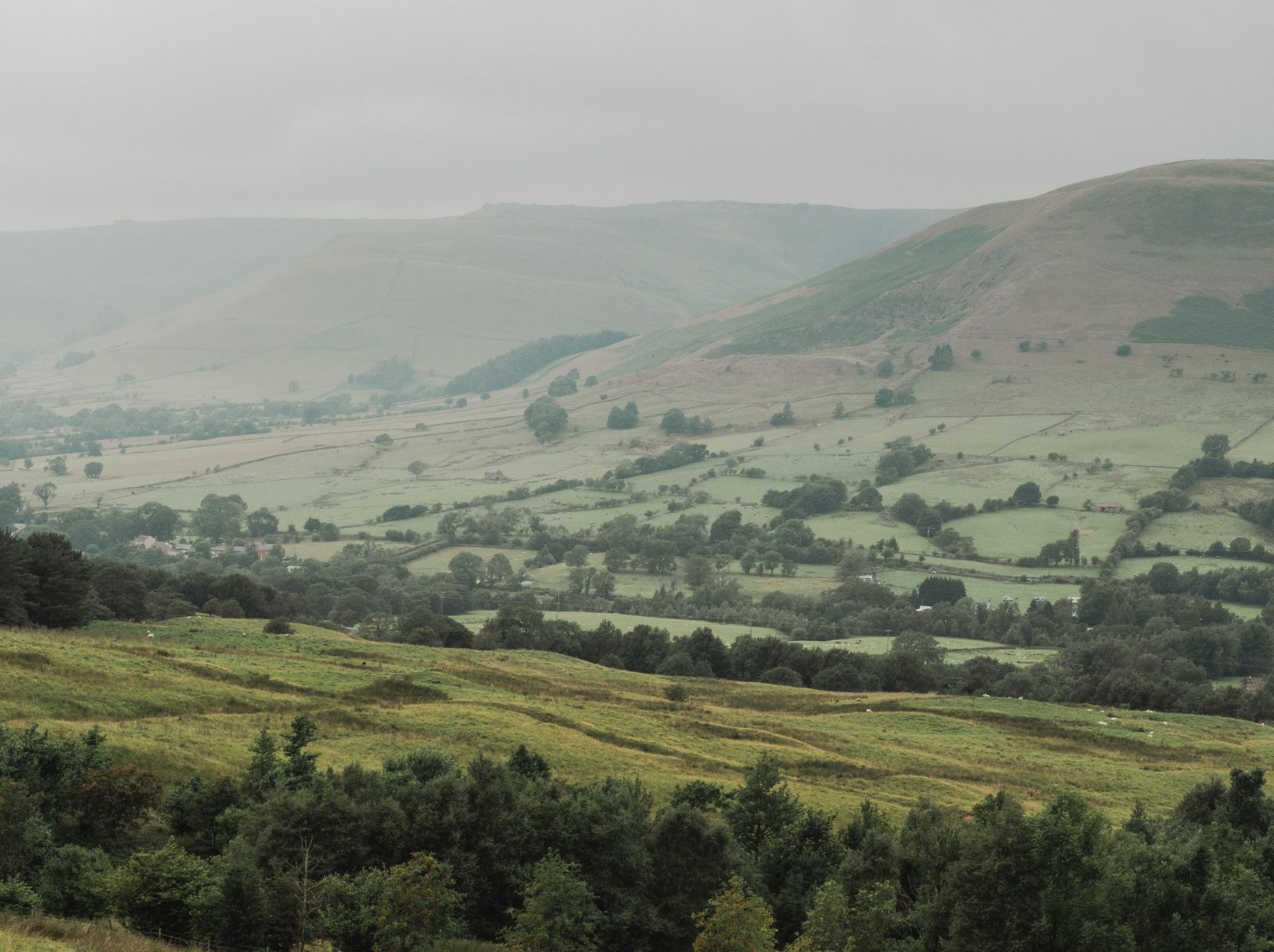 landscape view of the peak district